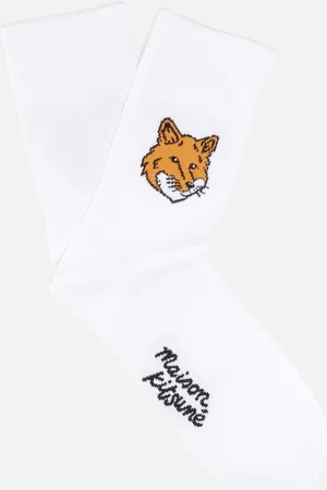 Maison Kitsuné Fox Head Ribbed-Knit Socks - EU36/39