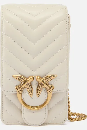 Pinko Love One Smart Chevron Leather Phone Bag