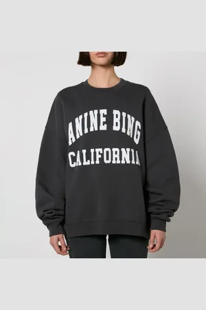 ANINE BING Miles Logo Organic Cotton-Jersey Sweatshirt - XS