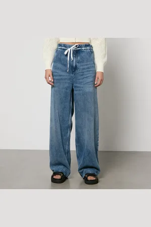 Marant Etoile Jordy Whiskered Denim Wide-Leg Jeans - FR 36/UK 8