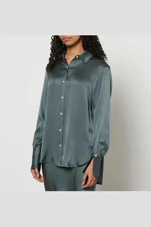 ANINE BING Monica Silk-Satin Shirt - XS