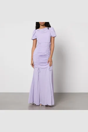 De La Vali Ruched Chiffon Maxi Dress - UK 12