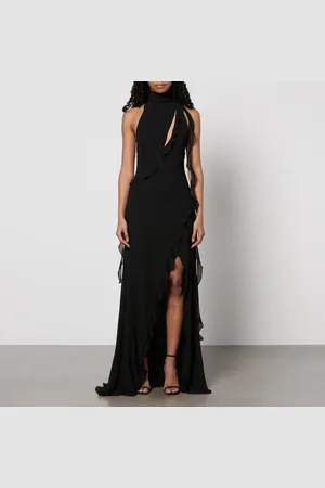 De La Vali Frilled Chiffon Maxi Dress - UK 16