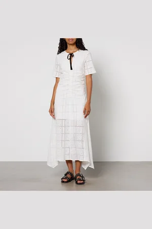 Ganni Broderie Anglaise Cotton Maxi Dress - EU 36/UK 8