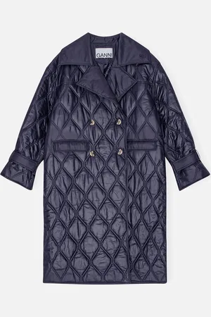 Ganni Shiny Quilted Shell Coat - XXS/XS
