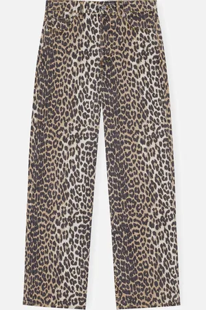 Ganni Leopard-Print Izey Denim Jeans - 26