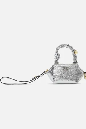 Ganni Metallic Leather-Blend Nano Bou Bag