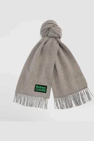 BARBOUR X GANNI Wool Fringe Scarf