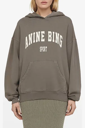 ANINE BING Harvey Cotton-Blend Hoodie - L