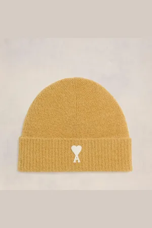 Ami Off White Adc Ribbed Alpaca-Blend Knit Beanie
