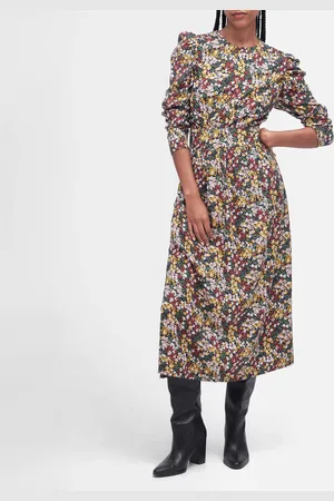 Barbour Silverdale Floral-Print Midi Dress - UK 8