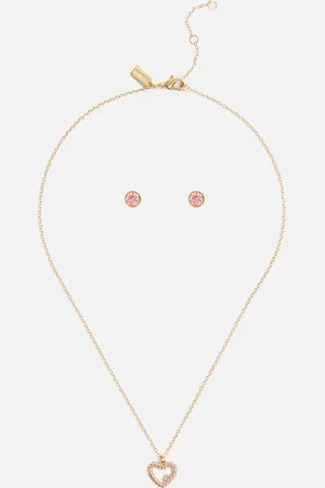 Coach Signature Pavé Gold-Tone Heart Jewellery Set