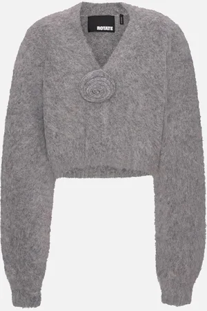 ROTATE Brushed-Knit Cropped Cardigan - DK 38/UK 10