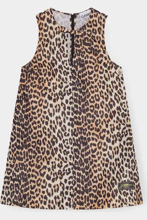 Ganni Leopard-Print Nylon Mini Dress - UK 6