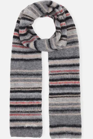 Ganni Striped Soft Wool-Blend Scarf