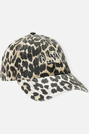 Ganni Leopard-Print Organic Cotton-Twill Cap