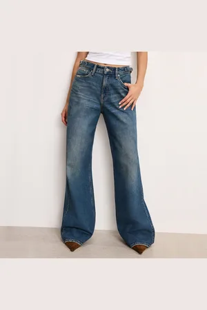 GOOD AMERICAN Good Ease Adjustable Tab Denim Jeans - UK 8