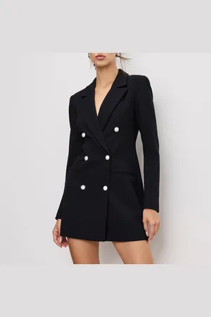 GOOD AMERICAN Exec Embellished Ponte Blazer Dress - L