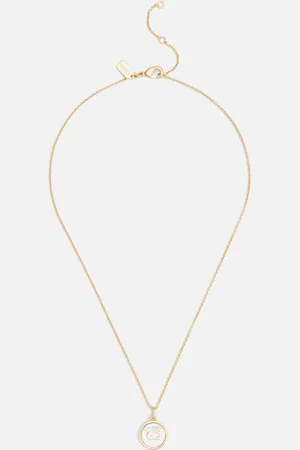 Coach Mop Coin Short Gold-Tone Pendant Necklace