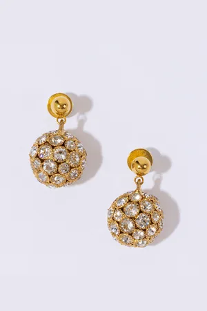 Pearl Octopuss. Y Crystal Spheres -Plated Earrings