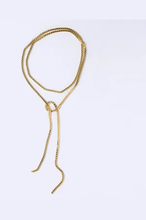 Pearl Octopuss. Y Box Chain Rope -Plated Necklace