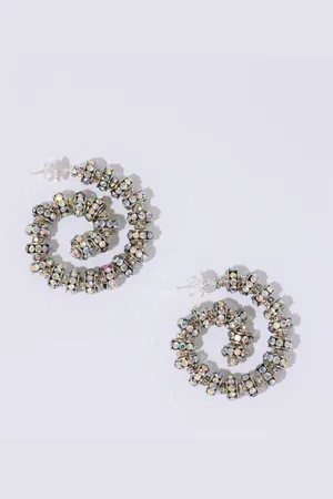 Pearl Octopuss. Y Spiral -Plated Hoop Earrings