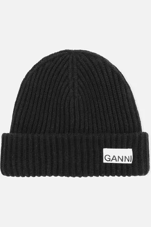 Ganni Ribbed Wool-Blend Beanie