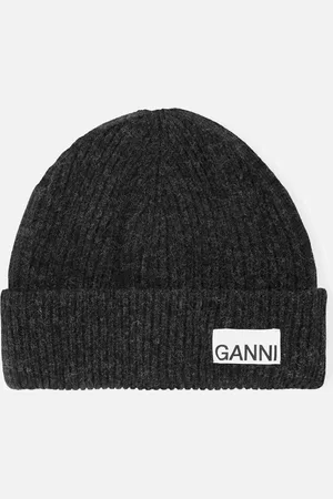 Ganni Ribbed Wool-Blend Beanie