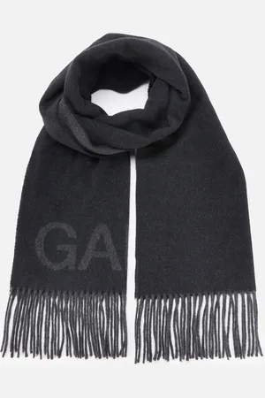 Ganni Fringed Recycled Wool-Blend Scarf