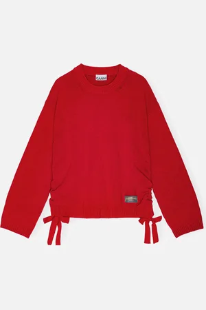 Ganni Future Wool-Blend Oversized O-Neck Jumper - XXS/XS
