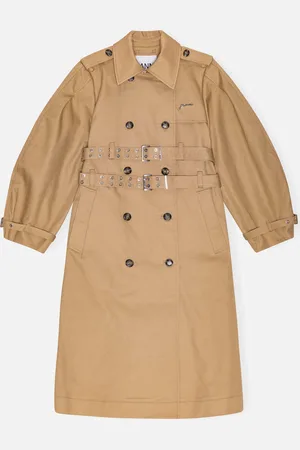 Ganni Cotton-Gabardine Trench Coat - EU 36/UK 8