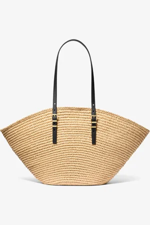 Michael Kors Isa Large Crocheted Straw Tote Bag