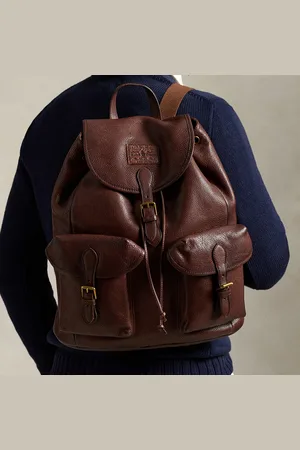 Ralph Lauren Heritage Pebble-Grain Leather Backpack