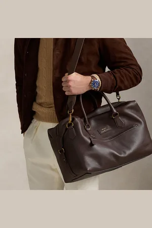 Ralph Lauren Pebble-Grain Leather Duffle Bag