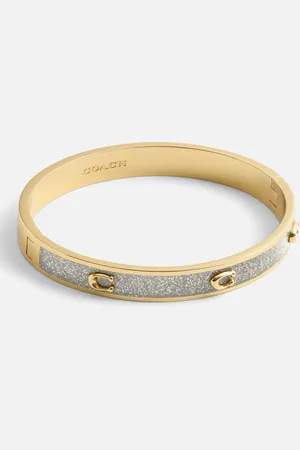 Coach Signature C Glitter -Tone Bangle Bracelet