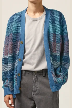Corridor Blow Up Intarsia-Knit Cotton Cardigan - XL