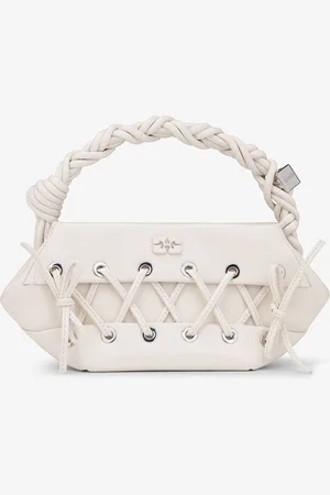 Ganni Mini Eyelets Lace-Up Leather-Blend Bou Bag