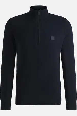 HUGO BOSS Kanobix Cotton-Blend Quarter-Zip Jumper - S