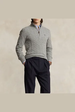 Ralph Lauren Cable-Knit Cotton Half-Zip Jumper - M