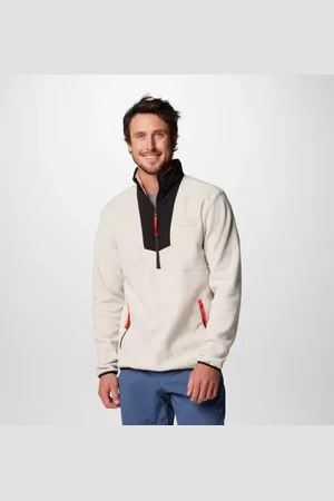 Columbia Sequoia Grove Half Zip Fleece - Dark Stone Black Spicy Pulls Size S - Men