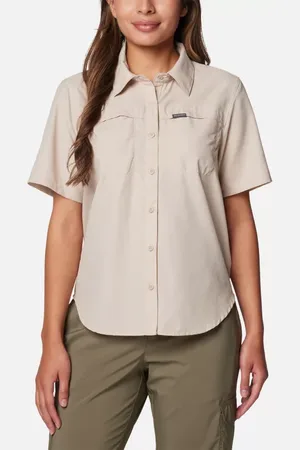 Columbia Silver Ridge 3.0 Short Sleeve Hiking Shirt - Ancient Fossil Size M - Women