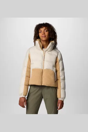 Columbia Leadbetter Point II Sherpa Hybrid Puffer Jacket - Dark Stone Canoe Size S - Women