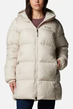 Columbia Puffect II Hooded Mid Puffer Jacket - Dark Stone Size S - Women
