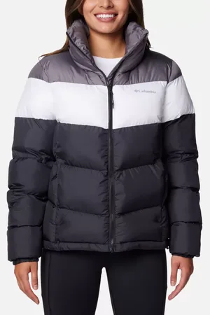 Columbia Puffect II Colourblock Puffer Jacket - White Grey Size M - Women