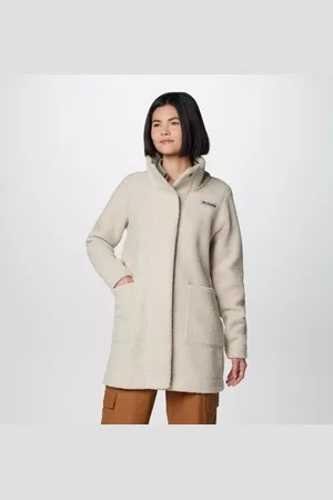 Columbia Panorama Long Sherpa Fleece Jacket - Dark Stone Size S - Women