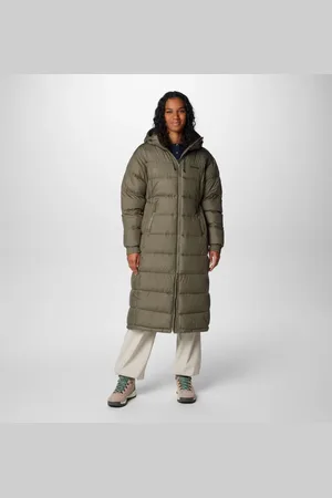 Columbia Pike Lake II Long Puffer Jacket - Stone Size M - Women