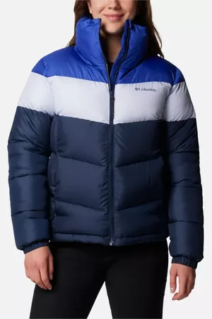 Columbia Puffect II Colourblock Puffer Jacket - Snowdrift Clematis Blu Size XS - Women
