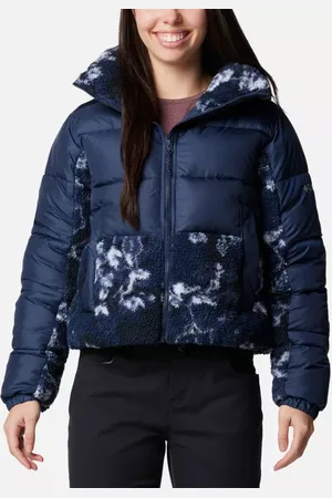 Columbia Leadbetter Point II Sherpa Printed Puffer Jacket - Navy Shadowvines Size XS - Women