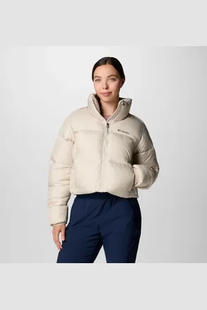 Columbia Puffect II Cropped Puffer Jacket - Dark Stone Size XL - Women