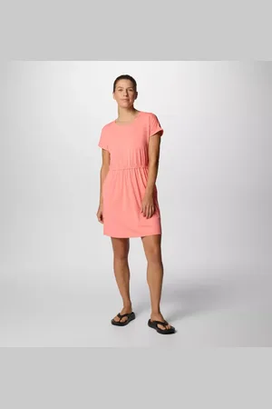 Columbia Chill River Short Sleeve Technical Dress - Alpenglow Size L - Women